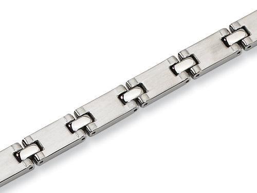 Chisel Stainless Steel Brushed and Polished Bracelet - 8.5 inches