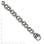 Chisel Stainless Steel Polished and Antiqued 8.5in Bracelet