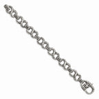 Chisel Stainless Steel Polished and Antiqued 8.5in Bracelet
