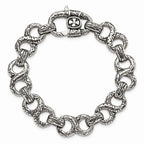 Chisel Stainless Steel Polished and Antiqued 8.5in Bracelet