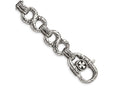 Chisel Stainless Steel Polished and Antiqued 8.5in Bracelet