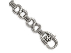 Chisel Stainless Steel Polished and Antiqued 8.5in Bracelet