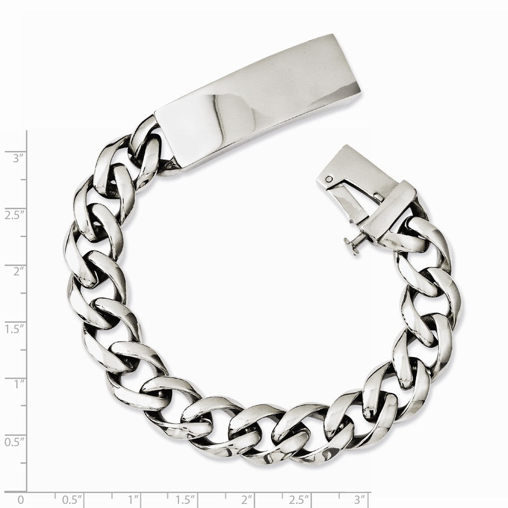 Chisel Stainless Steel Polished W/id Plate 8.5in Bracelet