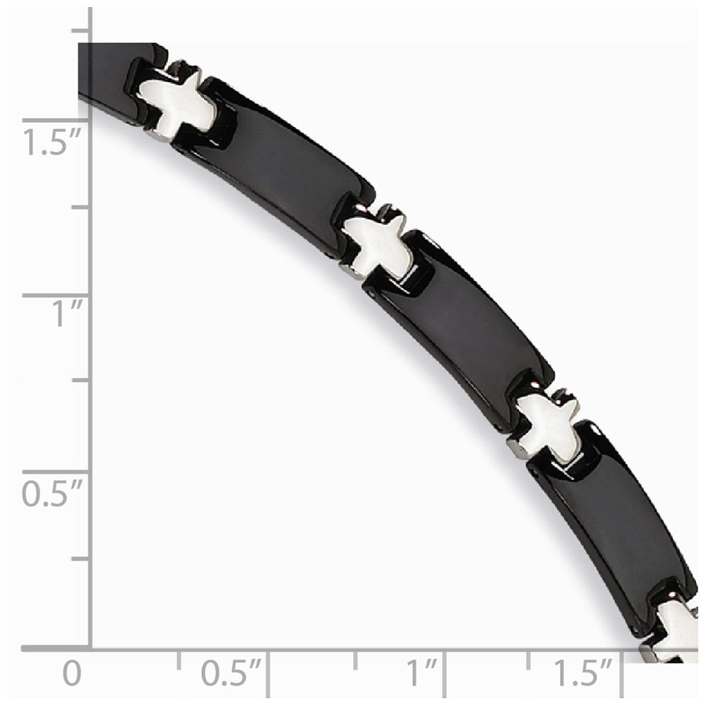 Chisel Stainless Steel Black-plated 8in Bracelet