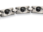 Chisel Stainless Steel Black Plated Magnetic Accents Bracelet - 8.5 inches