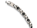 Chisel Stainless Steel Black Plated Magnetic Accents Bracelet - 8.5 inches