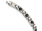 Chisel Stainless Steel Black Plated Magnetic Accents Bracelet - 8.5 inches