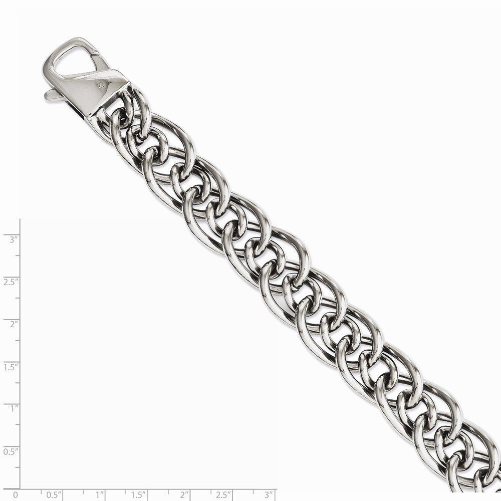 Chisel Stainless Steel Large and Small Ovals 8.25in Bracelet