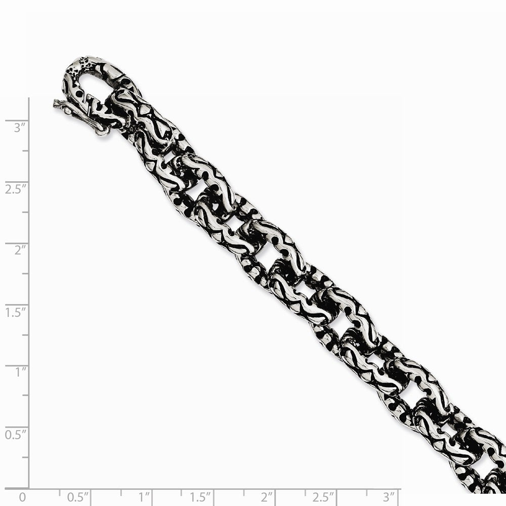 Chisel Stainless Steel Antiqued And Textured 8.25in Bracelet