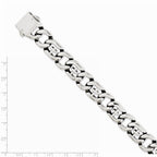 Chisel Stainless Steel Polished Link W/crosses 8.5in Bracelet
