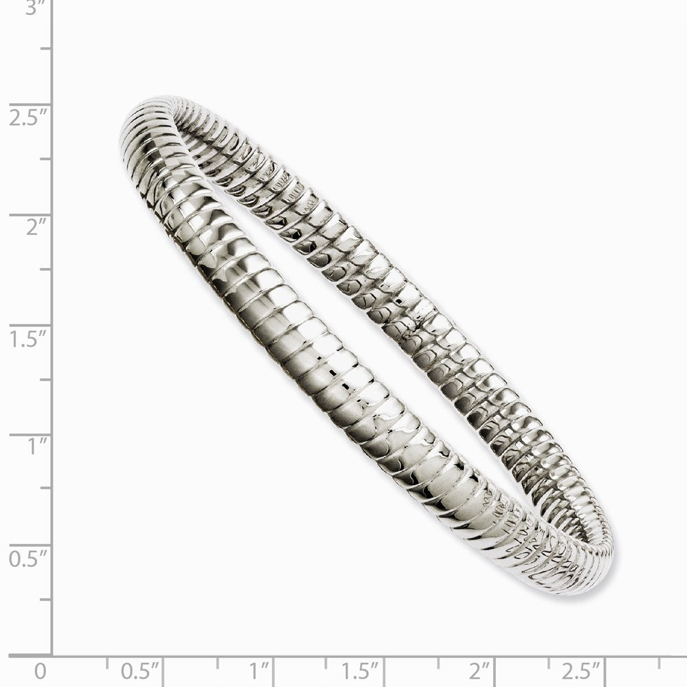 Chisel Stainless Steel Textured Hollow Slip-on Bangle