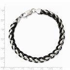 Chisel Stainless Steel Polished and Black Ip-plated 8.25in Bracelet