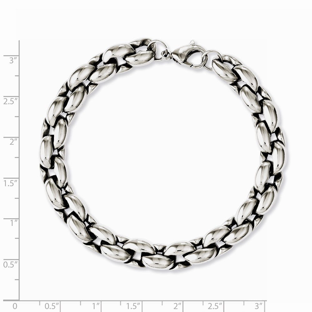 Chisel Stainless Steel Polished Ovals 8.25in Bracelet
