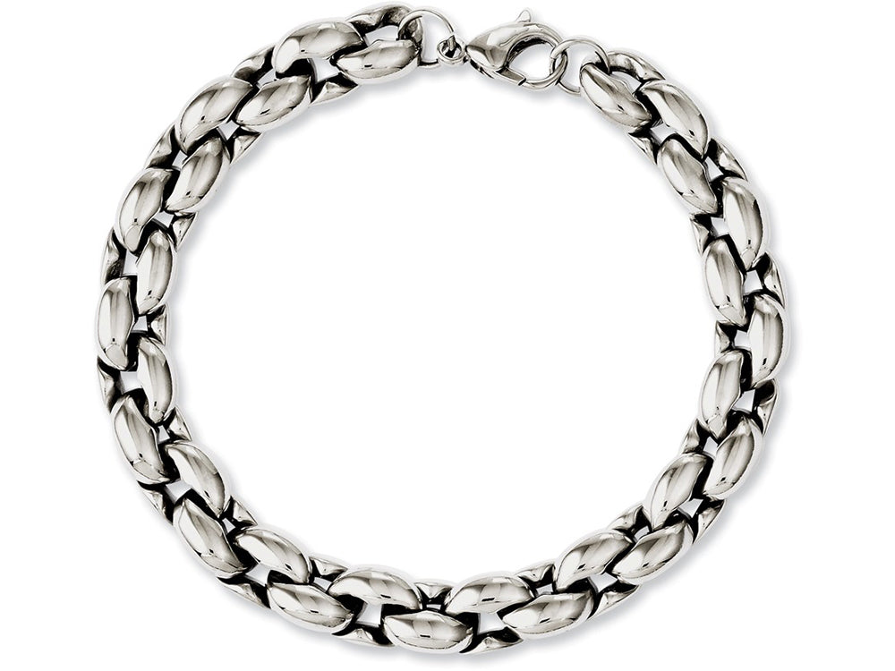 Chisel Stainless Steel Polished Ovals 8.25in Bracelet