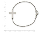 FJC Finejewelers Stainless Steel Polished Sideways Cross 7.25in Bracelet