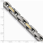 Chisel Stainless Steel 14k Yellow Inlay 8in Bracelet