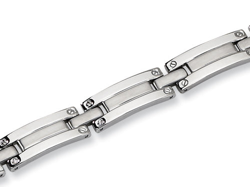 Chisel Stainless Steel Brushed and Polished Bracelet - 8.5 inches