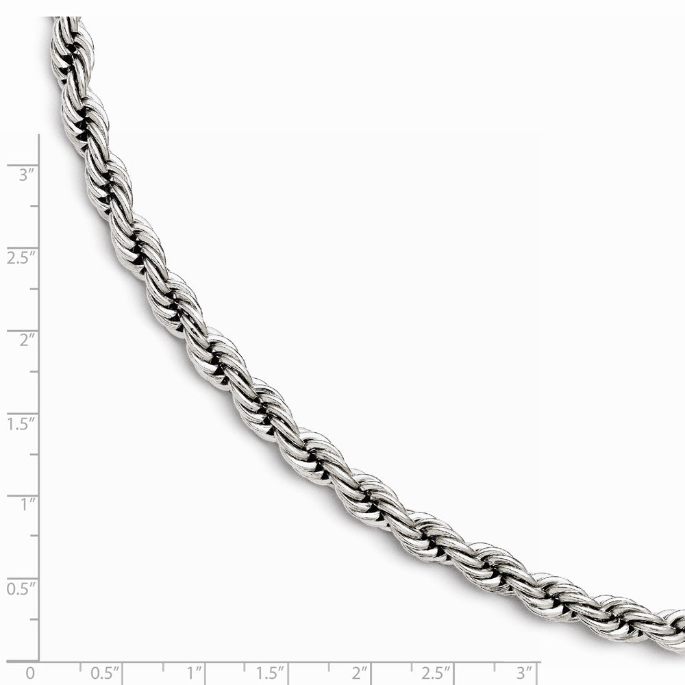 Chisel Stainless Steel Polished 7mm Rope Bracelet