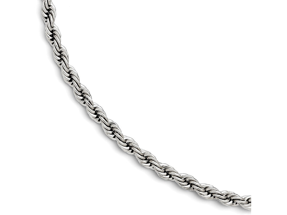 Chisel Stainless Steel Polished 7mm Rope Bracelet