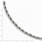 Chisel Stainless Steel Polished 7mm Rope Bracelet