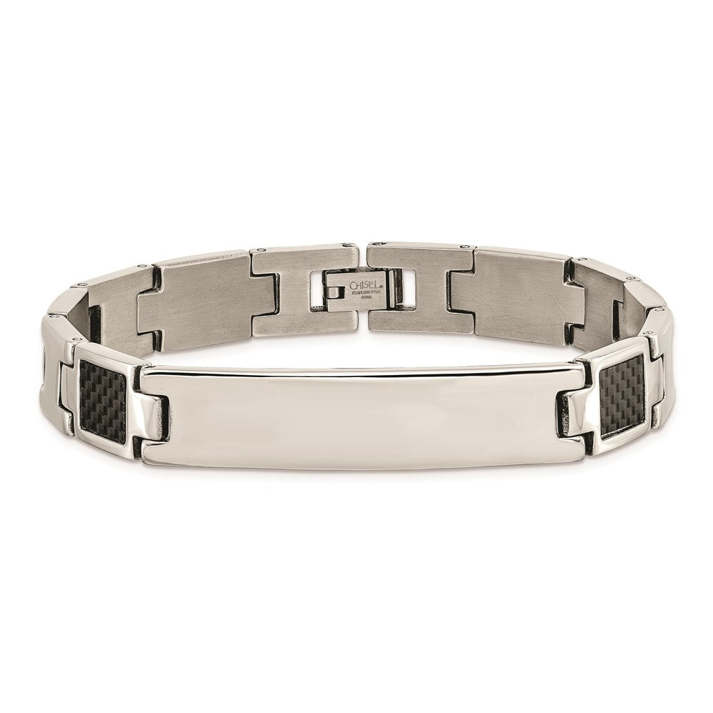 Chisel Stainless Steel Carbon Fiber Bracelet - 8.5 inches