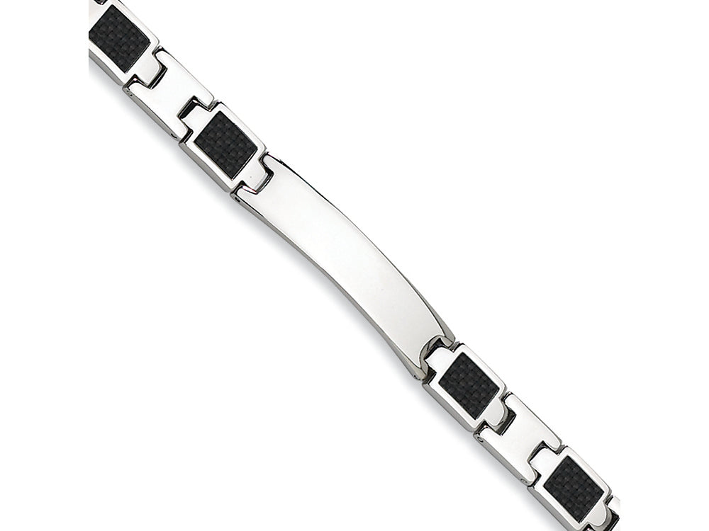Chisel Stainless Steel Carbon Fiber Bracelet - 8.5 inches