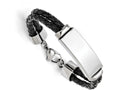 Chisel Stainless Steel Polished Leather Bracelet