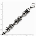 Chisel Stainless Steel Antiqued Patterned Bracelet
