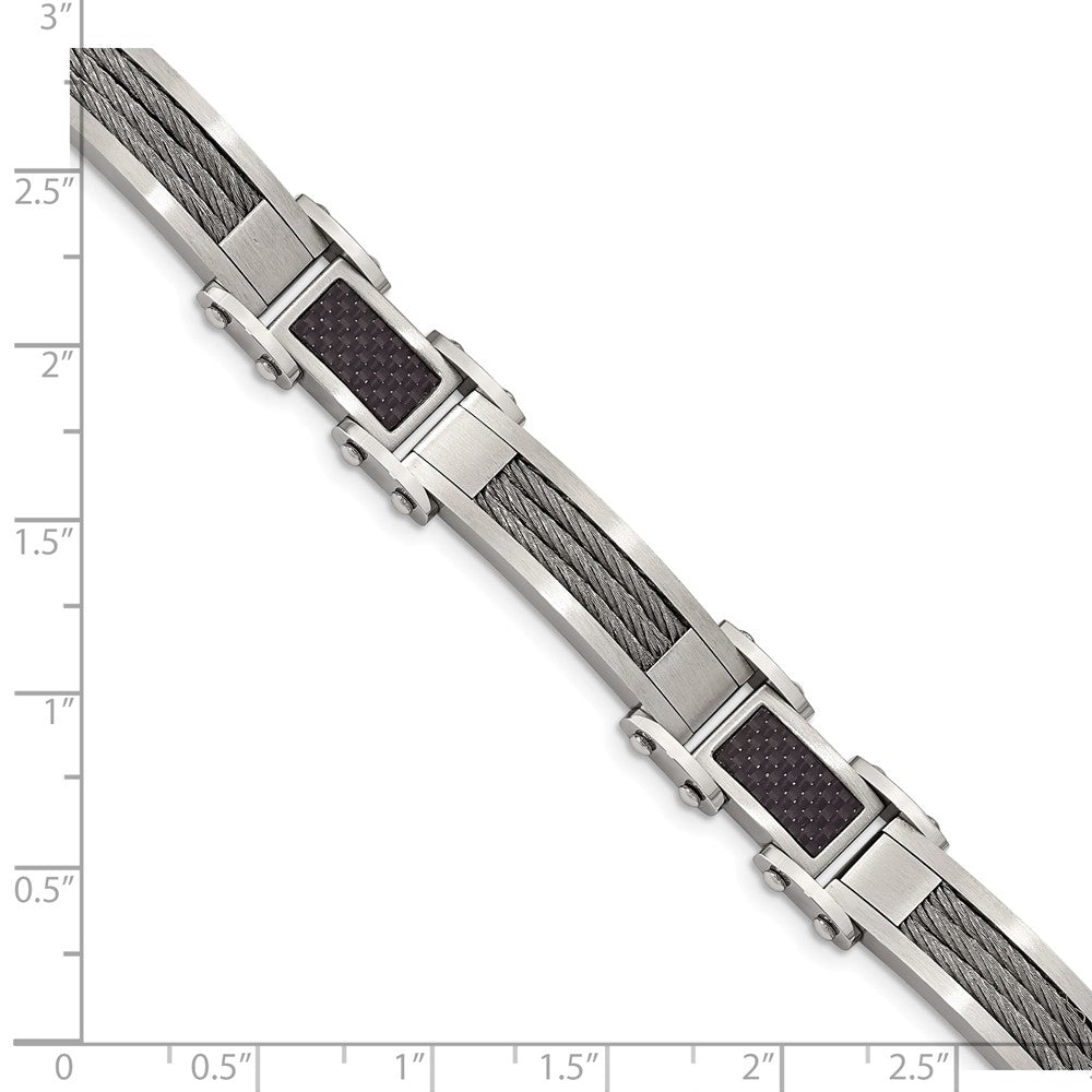 Chisel Stainless Steel Carbon Fiber Bracelet - 9 inches
