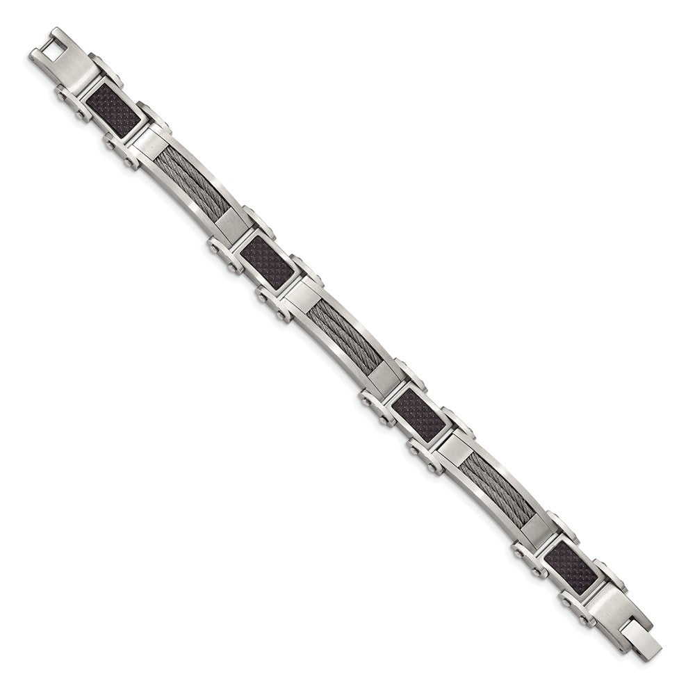 Chisel Stainless Steel Carbon Fiber Bracelet - 9 inches