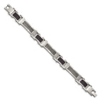 Chisel Stainless Steel Carbon Fiber Bracelet - 9 inches