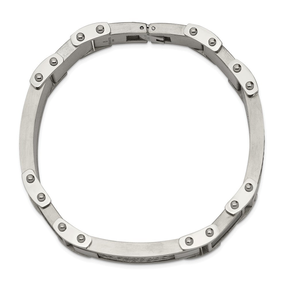 Chisel Stainless Steel Carbon Fiber Bracelet - 9 inches