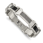 Chisel Stainless Steel Carbon Fiber Bracelet - 9 inches
