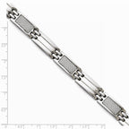 Chisel Stainless Steel Polished Grey Carbon Fiber Bracelet