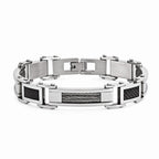 Chisel Stainless Steel Black Carbon Fiber 9in Bracelet