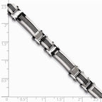Chisel Stainless Steel Black Carbon Fiber 9in Bracelet