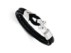 Chisel Stainless Steel Black Carbon Fiber 9in Bracelet