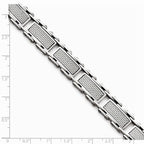 Chisel Stainless Steel Grey Carbon Fiber Inlay Polished Bracelet