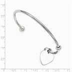 Chisel Stainless Steel Polished Heart Bangle
