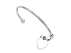 Chisel Stainless Steel Polished Heart Bangle