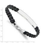 Chisel Stainless Steel Polished Leather Id Bracelet