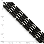 Chisel Stainless Steel Polished Black Rubber Bracelet