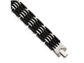 Chisel Stainless Steel Polished Black Rubber Bracelet