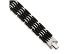 Chisel Stainless Steel Polished Black Rubber Bracelet