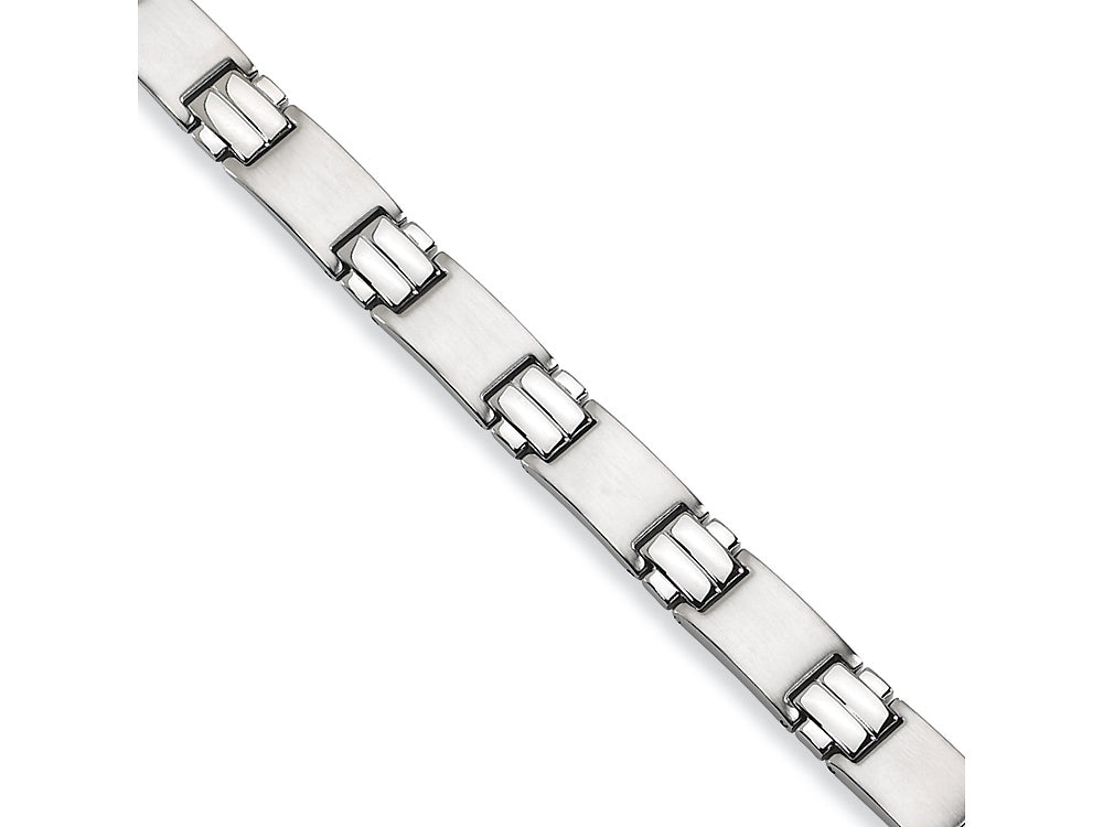 Chisel Stainless Steel Brushed and Polished Bracelet - 8.5 inches
