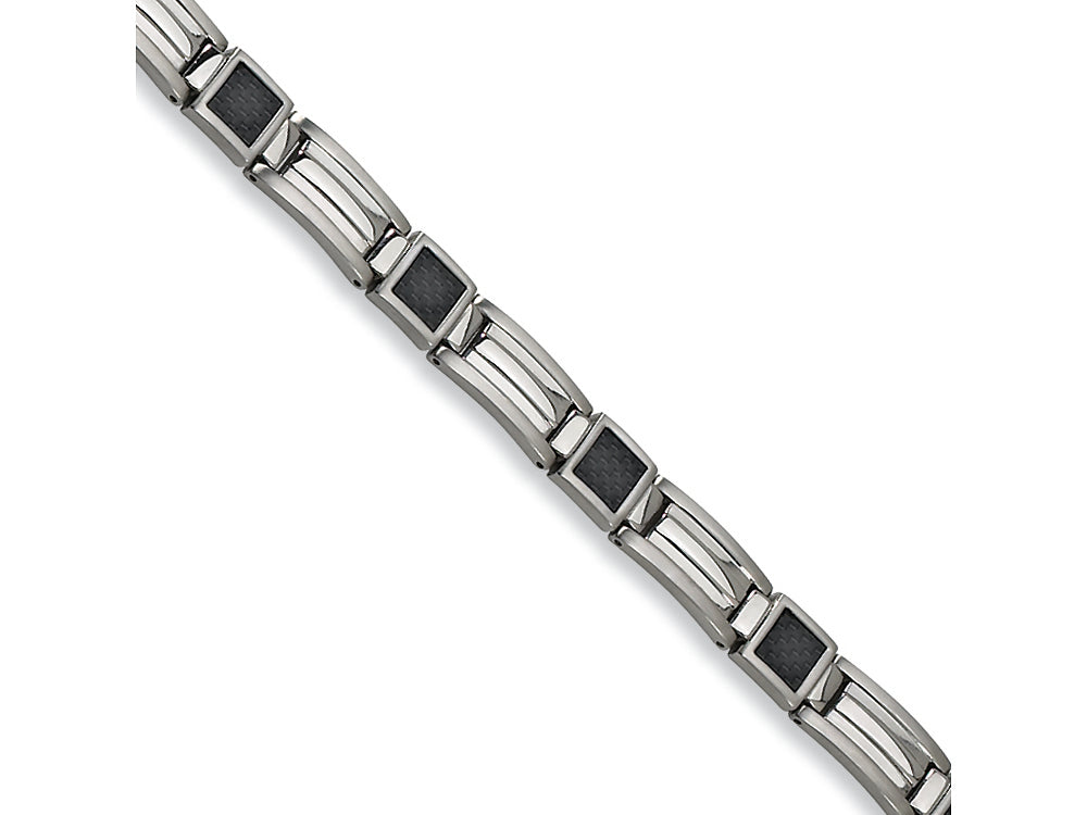 Chisel Stainless Steel Carbon Fiber Bracelet - 8.75 inches