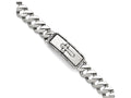 Chisel Stainless Steel Polished And Antiqued Cross Bracelet