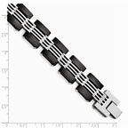 Chisel Stainless Steel Brushed And Polished Black Ip-plated Bracelet