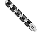 Chisel Stainless Steel Brushed And Polished Black Ip-plated Bracelet