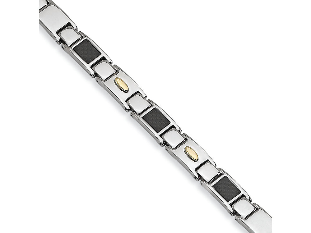Chisel Stainless Steel Carbon Fiber Bracelet - 9.5 inches
